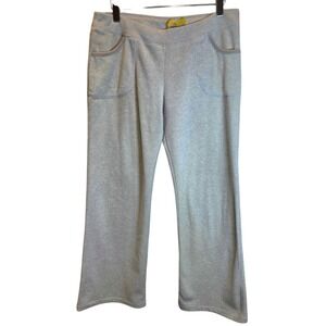 Lole Lounge Sweat Pants Fleece Wide Leg Sz Large Cream Oatmeal